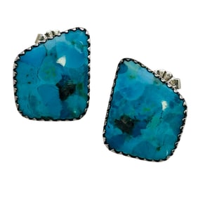 Navajo Sterling Turquoise Earrings 5 G