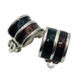 Monet Sterling Clip On C Hoop Earrings 10.5 G