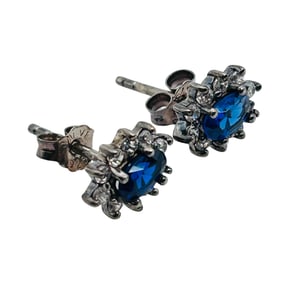 Tanzanite Sterling Stud Earrings 1.13 G