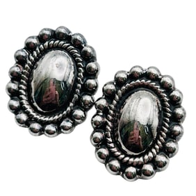 AIRESS Sterling Oval Stud Back Earrings 10.75 G
