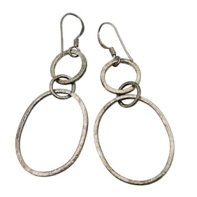 Sterling Oval Linked Earrings 5.4 G
