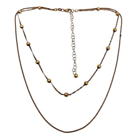 Italy, JCM Sterling Double Chain Necklace Adjustable 5.8 G