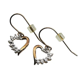 Spinel Sterling Heart Dangle Earrings 1.79 G