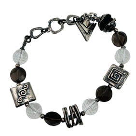 SILPADA Smoky Quartz Sterling Bead Bracelet 28 G