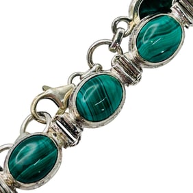 YS MALACHITE Sterling Linked Bracelet 18 G
