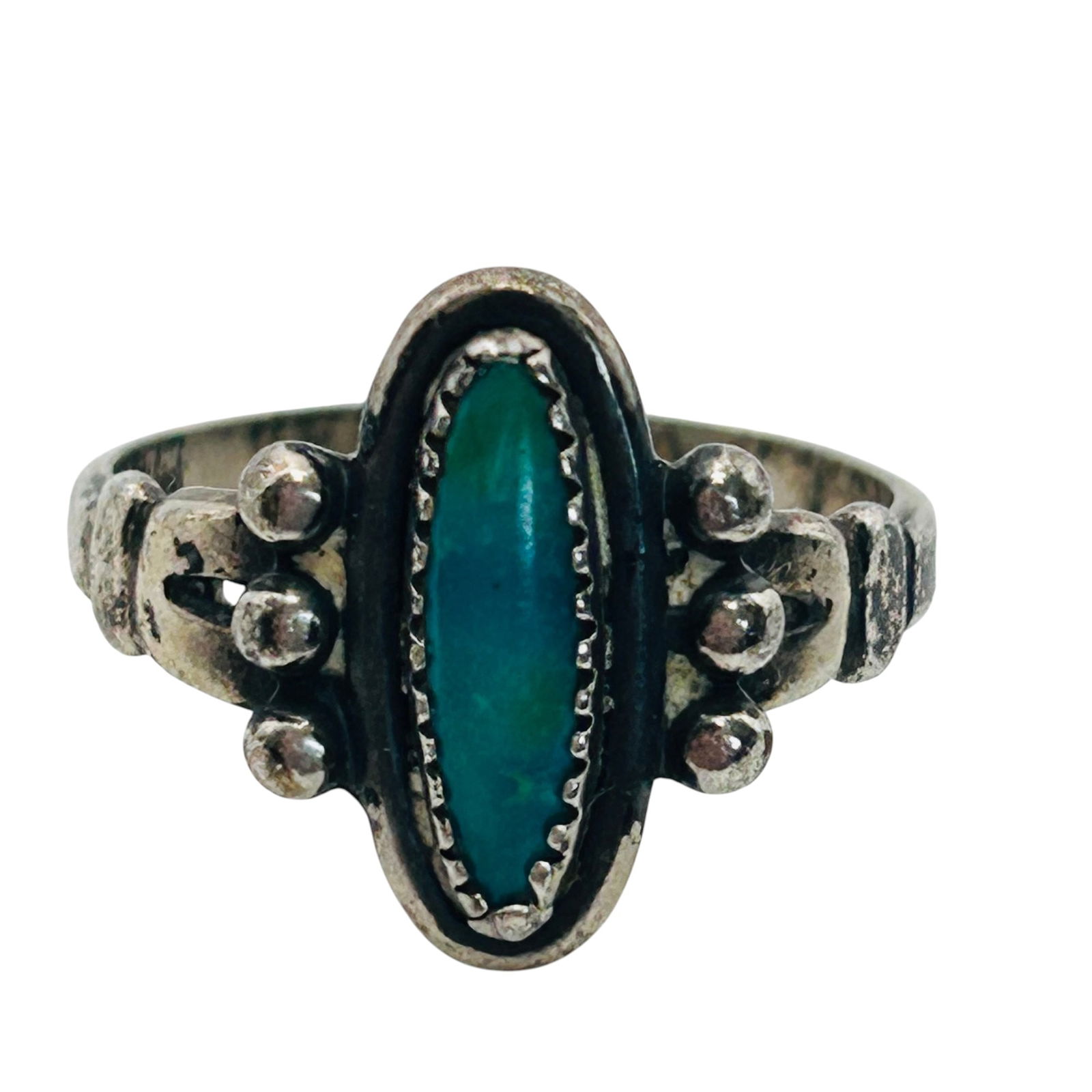 Bell Trading Post Sterling Turquoise Rings Size 5.5, 2.48 G (1 of 5)