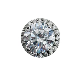 SJD Sterling Cubic Zirconia Halo Set Ring Size 5, 2.79 G