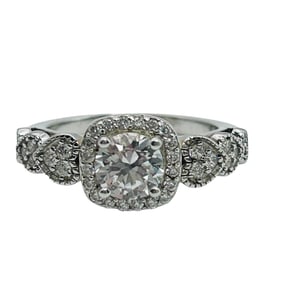 GSK Sterling, White Sapphire, Ring Heart Detail Band Size 6, 3.78 G