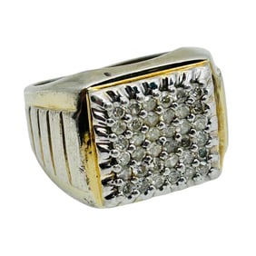 CI Diamond Sterling Statement Ring Size 7.5, 8.17 G