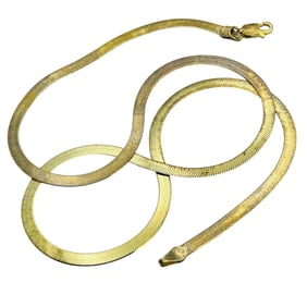 P. LUX. IBB Italy, Sterling Flat Snake Chain Necklace 5.5g