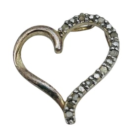 Diamond FAS Sterling Heart Pendant 1.4 G