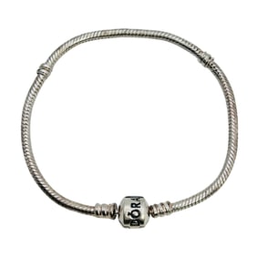 Pandora Sterling Snake Chain Charm Bracelet 14.34 G