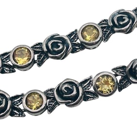 PZ Citrine Rose Sterling Bracelet 14 G