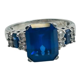 FDJ Sapphire, Sterling Ring Size 6, 3.88 G