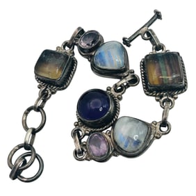 Quartz Amethyst Sterling Gemstone Bracelet 30 G