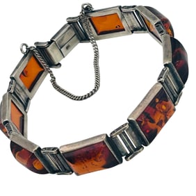 Amber Sterling Linked Bracelet 20 G