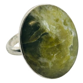 Connemara Marble Sterling Oval Ring Size 8, 8.3 G
