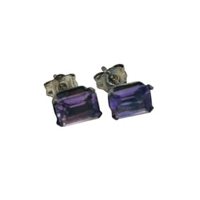 Amethyst Sterling Studs .62 G