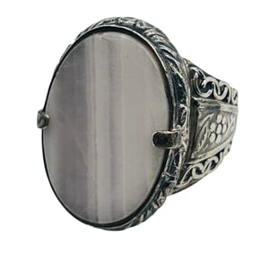 ILARIA Lace Agate Sterling Statement Ring Size 7, 15.29 G