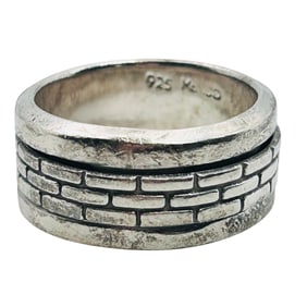 Mexico, Sterling Spinner Ring Size 7.5, 10.39 G