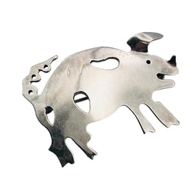 Mexico, Sterling Pig Brooch, 9.58 G