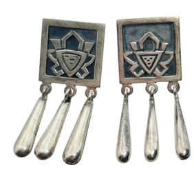 Older Mexico, Sterling Earring Screwback Clip Ons 10.69g