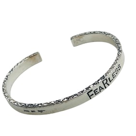 Sajen Sterling Solid Cuff Bracelet Fearless 18.3g