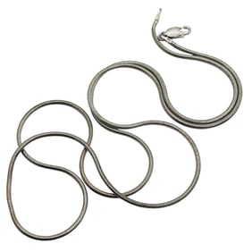 Italy, Sterling Round Long Snake Chain Necklace 2.16 G