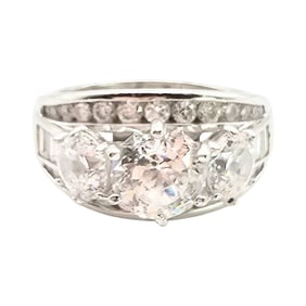 Sterling Silver Ring with Cubic Zirconia, Size 9.5