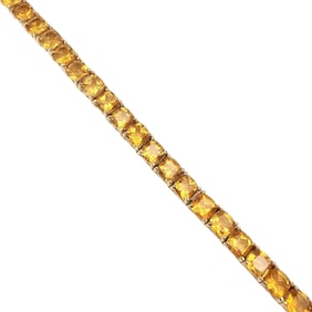 Heat Treated Amethyst Gold Over Sterling Silver Tennis Bracelet