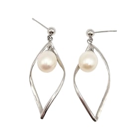 IPS Pearl Sterling Silver Earrings, 3.9 g