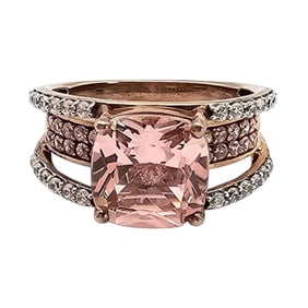 SJD Gold Over Sterling Silver Rhinestone Ring, Size 7.5