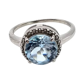 Sterling Silver Topaz Ring, Size 6.5, 2.7 G