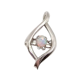 Sterling Silver Pendant with Opal Gemstone, 1.6 G