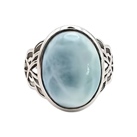 KHR Larimar Sterling Silver Ring, Size 6, 6.4 G