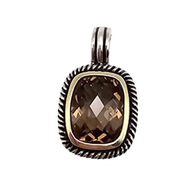 Sterling Silver Smoky Quartz Pendant, 7.9 G