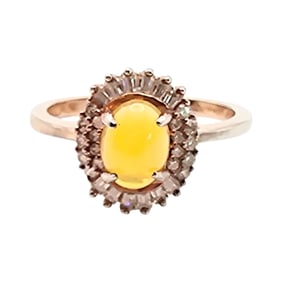 Stauer Gold Over Sterling Silver Opal Ring, Size 10, 3.6 G