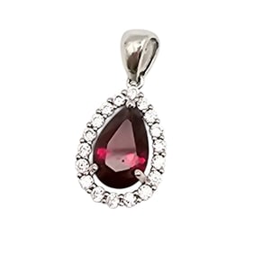 Sterling Silver Teardrop Rhinestone Pendant, 1.4 G