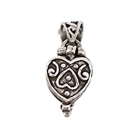 Sterling Silver Heart-Shaped Trinket Box Pendant, 3.5 G