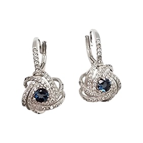 FZN Tourmaline Sterling Silver Earrings, 3.4 G