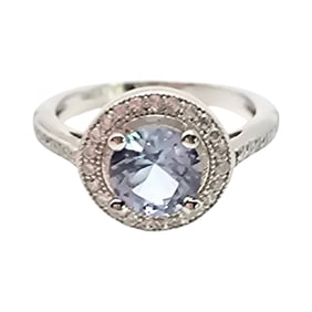 AMG Sterling Silver Ring with Topaz, Size 6