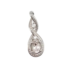 STS White Sapphire Sterling Silver Pendant, 1.8 G