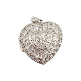 Sterling Silver Cubic Zirconia Heart Locket Pendant – 11.3 H