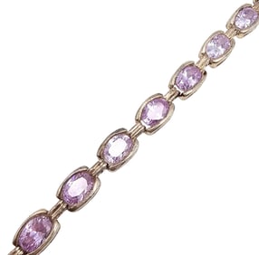 DBJ Cubic Zirconia Sterling Silver Tennis Bracelet, 19.8 G