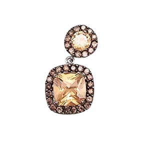 MA Sterling Silver Pendant with Rhinestones, 3.3 G