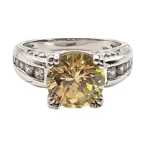 Ross-Simons Sterling Silver Cubic Zirconia Ring, Size 7.5, 5.5 G