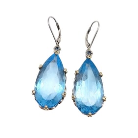NH Topaz Earrings in Sterling Silver 14.9 G