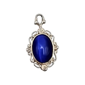 Sterling Silver Cat Eye Pendant, 3.9 G