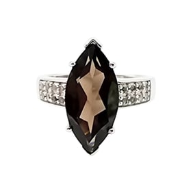 Sterling Silver Smoky Quartz Ring, Size 6.75