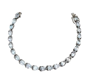 FAS Sterling Silver Topaz Tennis Bracelet 15.3 G